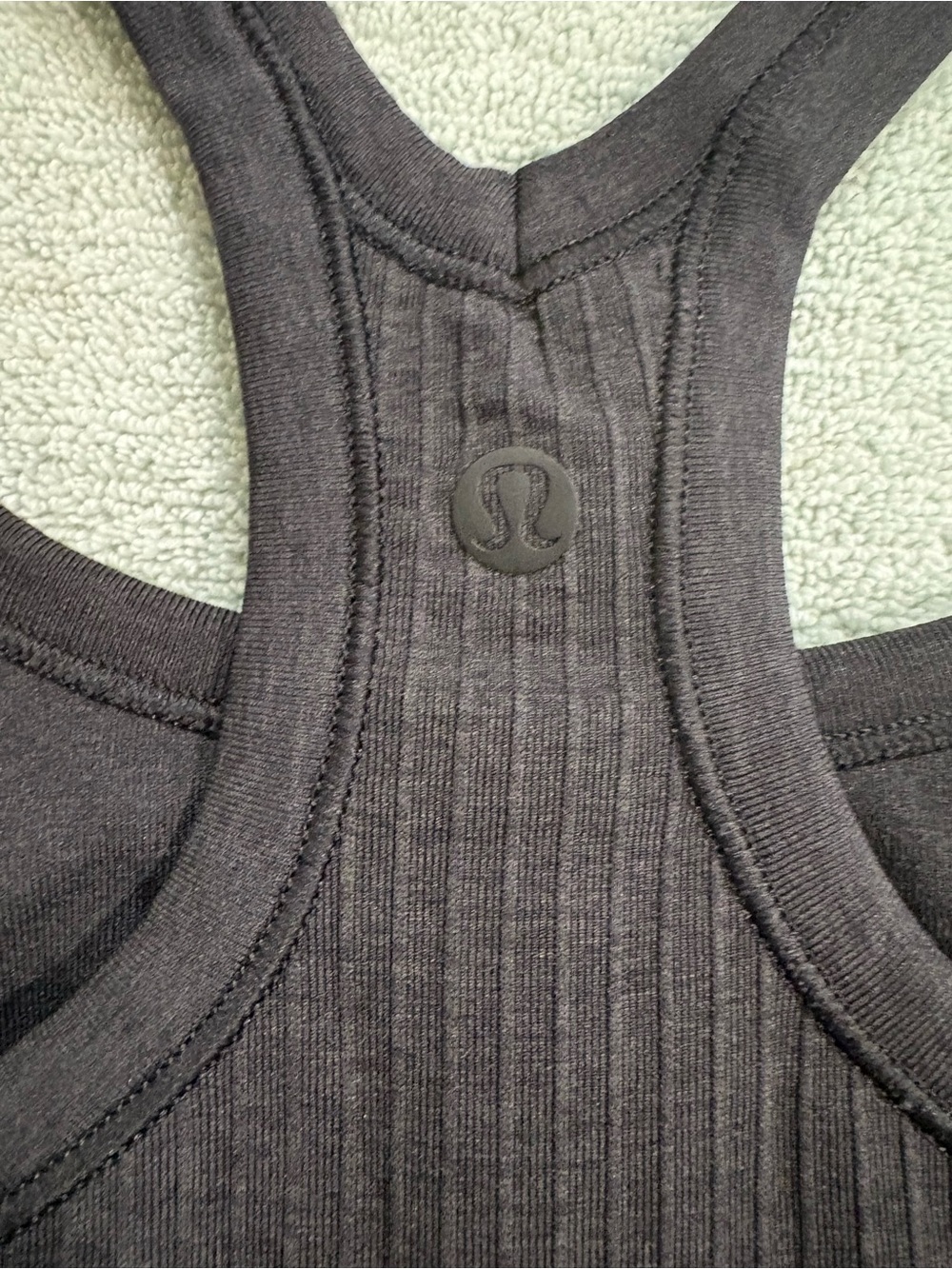 lululemon athletica Ebb street Black Ribbed Racerback Tank Top - Picture 3 of 7